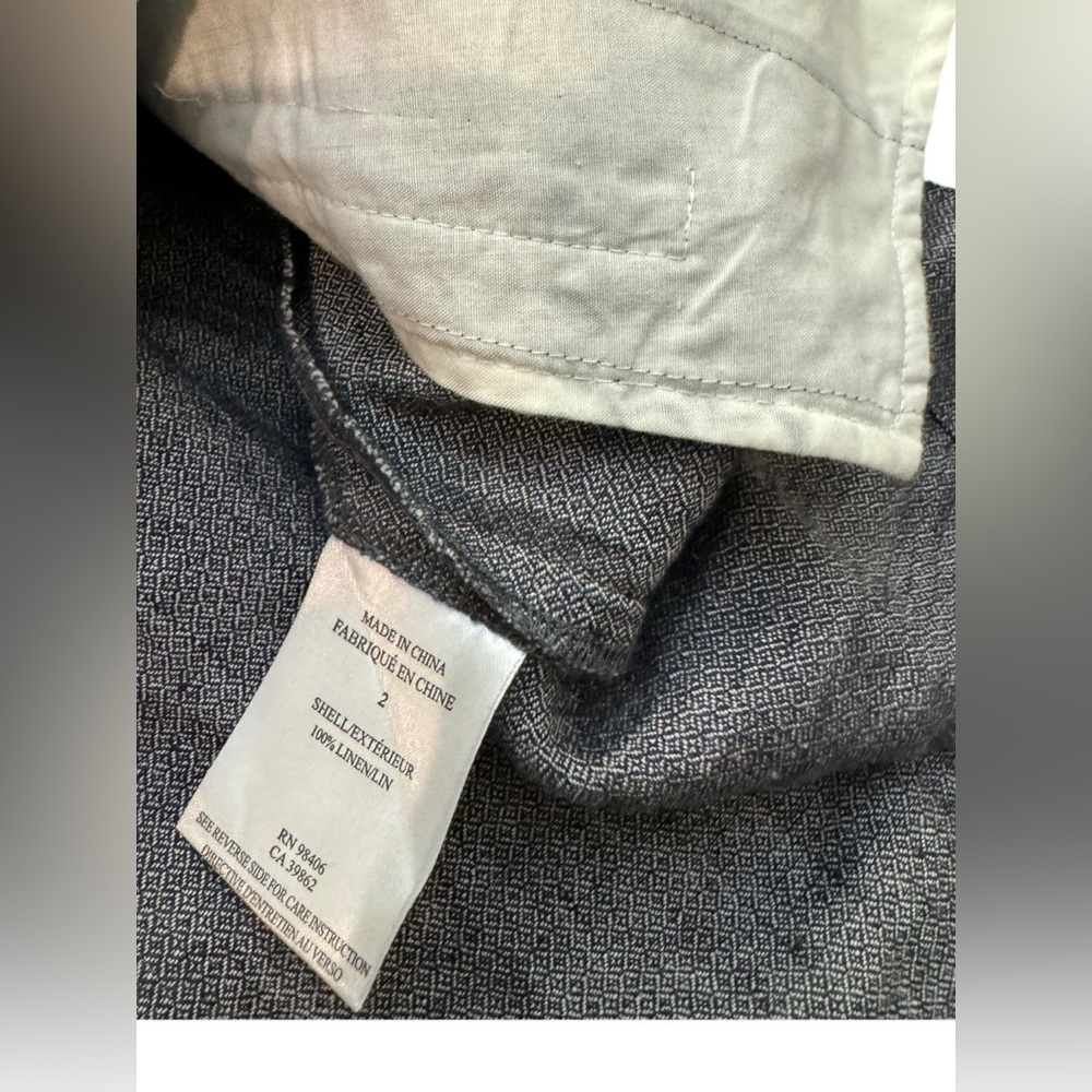 Theory Redbay Linen Dress Blue Chambray Mini Size 2 Drop Waist - Picture 9 of 13